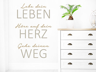 Wandtattoo Leben Herz Weg