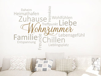 Wandtattoo Wohnzimmer Wortwolke