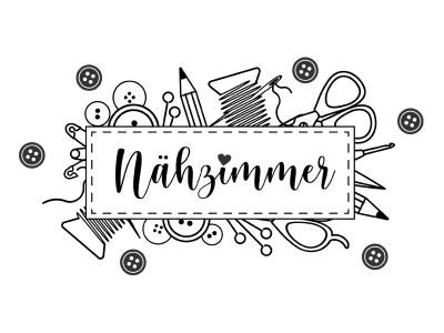 Wandtattoo Nähzimmer Motivansicht