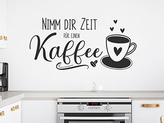 Wandtattoo Nimm dir Zeit für einen Kaffee