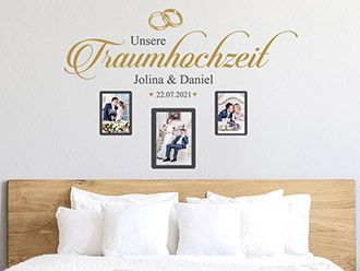 Wandtattoo Fotorahmen Traumhochzeit