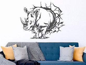 Wandtattoo Nashorn