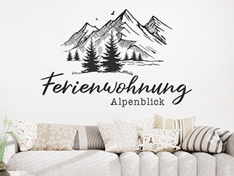 Wandtattoo Ferienwohnung mit Wunschname