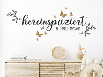 Wandtattoo Hereinspaziert mit Wunschname