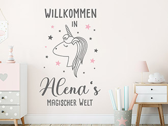 Wandtattoo Einhorn mit Luftballon