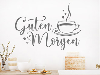 Wandtattoo Guten Morgen Kaffee