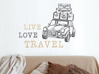 Wandtattoo Live Love Travel