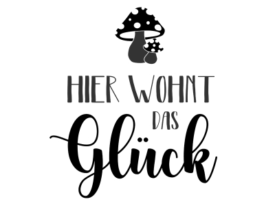Wandtattoo Hier wohnt das Glück Motivansicht