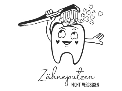 Wandtattoo Zähneputzen nicht vergessen Motivansicht