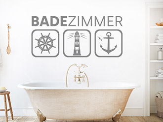 Wandtattoo Badezimmer maritim