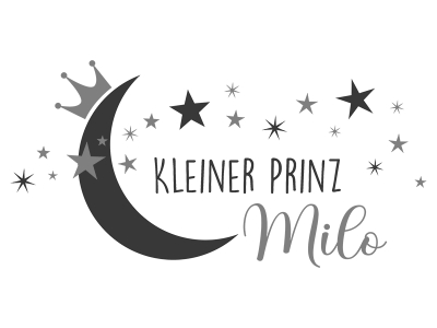 Wandtattoo Kleiner Prinz mit Wunschname Motivansicht