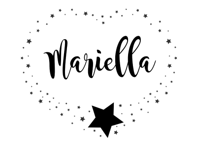 Wandtattoo Herz aus Sternen mit Name Motivansicht