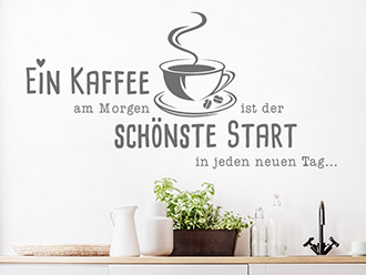 Wandtattoo Ein Kaffee am Morgen