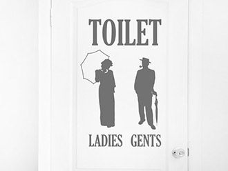 Wandtattoo Ladies and gents WC Türschild