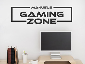 Wandtattoo Gaming Zone mit Name