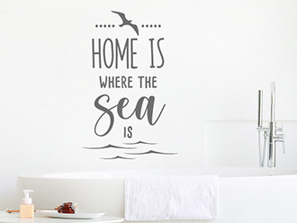 Wandtattoo Home is where the sea is