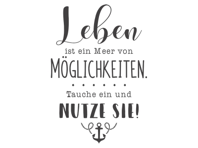Wandtattoo Leben ist ein Meer Motivansicht