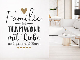 Wandtattoo Familie ist Teamwork