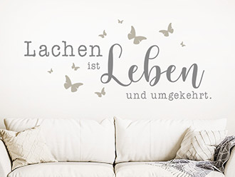 Wandtattoo Lachen ist Leben