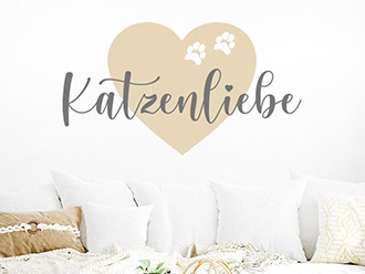 Wandtattoo Katzenliebe