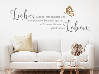 Wandtattoo Liebe Lachen Gesundheit