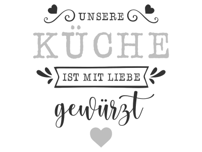 Wandtattoo Mit Liebe gewürzt Motivansicht