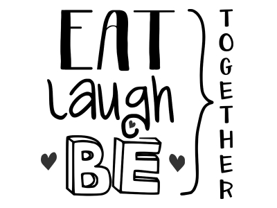 Wandtattoo Eat laugh be together Motivansicht