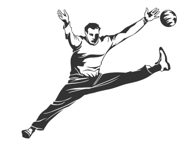 Wandtattoo Handball Torwart Motivansicht