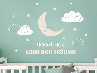 Wandtattoo Land der Träume mit Name