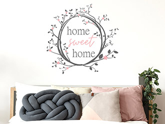 Wandtattoo Home sweet home Kranz