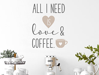 Wandtattoo Love and coffee