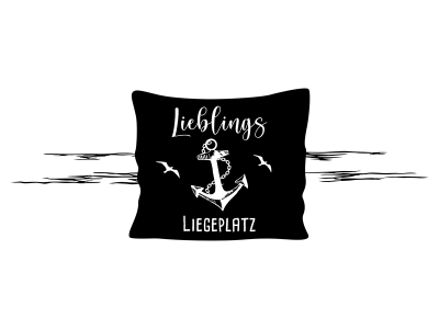 Wandtattoo Lieblingsliegeplatz Kissen Motivansicht