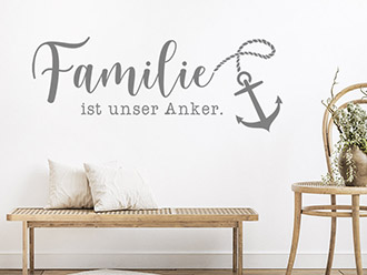 Wandtattoo Familie ist unser Anker