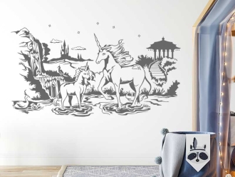 Wandtattoo Verzauberte Einhörner