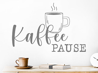 Wandtattoo Kaffeepause mit Tasse