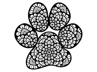Wandtattoo Mandala Hundepfote Motivansicht
