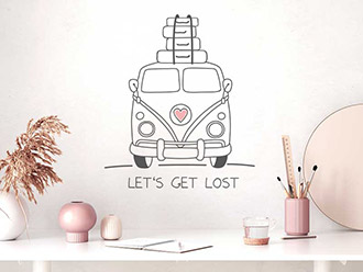 Wandtattoo Camper Let's get lost