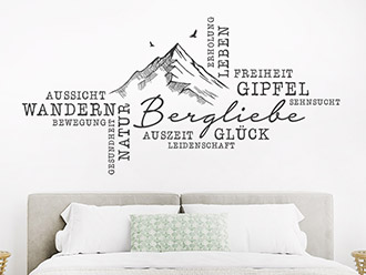 Wand-Tattoo Wand-Bild Fenster Landschaft Steg Natur Berge See