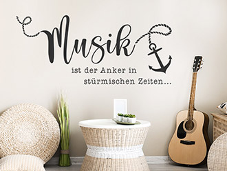 Wandtattoo Musik ist der Anker