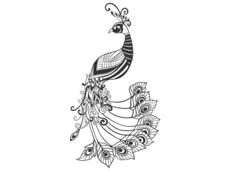 Wandtattoo Pfau Motivansicht
