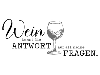Wandtattoo Wein kennt die Antwort Motivansicht