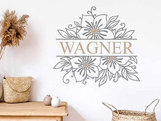 Wandtattoo Blumenbouquet mit Name