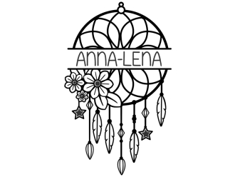 Wandtattoo Traumfänger mit Blüten und Name Motivansicht