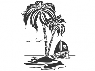 Wandtattoo Pirateninsel Motivansicht