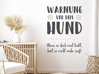 Wandtattoo Warnung vor dem Hund