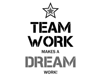Wandtattoo Teamwork mit Stern Motivansicht