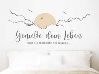 Wandtattoo Genieße dein Leben mit Sonne