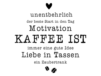 Wandtattoo Kaffee Worte mit Herz Motivansicht