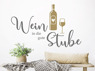 Wandtattoo Wein in die gute Stube