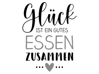 Wandtattoo Glück ist ein gutes Essen Motivansicht